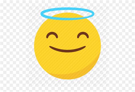 Angel, Emoji, Emoticon, Happy, Smile Icon - Angel Emoji PNG - FlyClipart