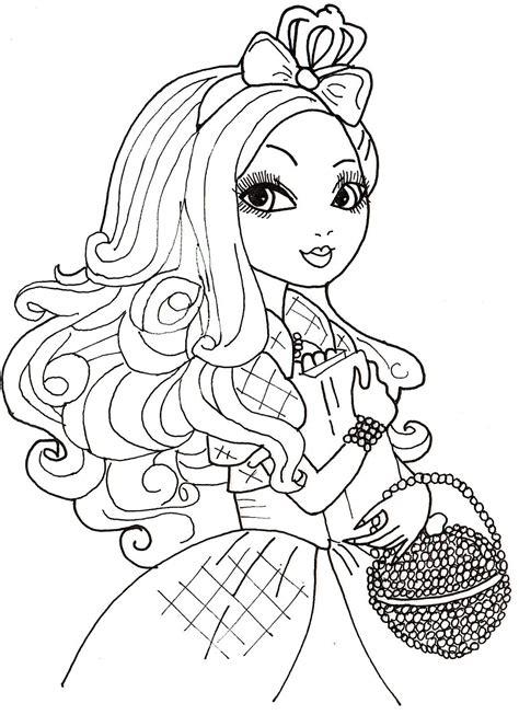 Free Printable Ever After High Coloring Pages: Apple White Coloring Sheet