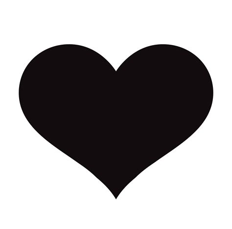 Flat Black Heart Icon Isolated on White Background. Vector illustration ...