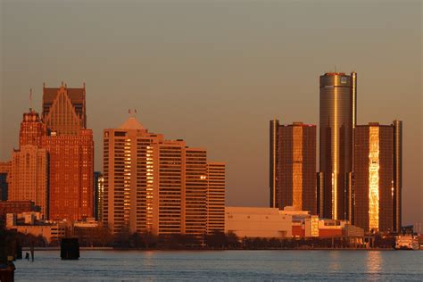 Michigan Exposures: The Detroit Skyline at Sunset