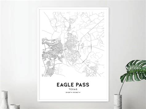 Eagle Pass Map Print, Eagle Pass Map Poster Wall Art, Tx City Map ...