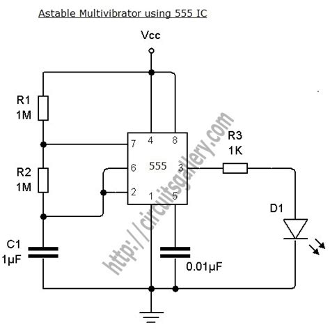 Astable 555 Circuit Diagram Astable 555 Circuit Diagram