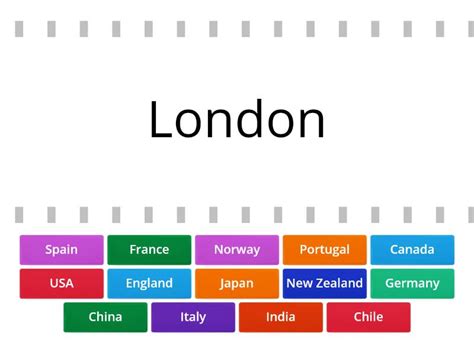 Capital cities of countries - Find the match