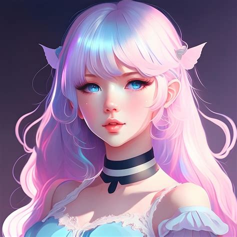 Premium AI Image | aesthetic japanese anime girl pastel color