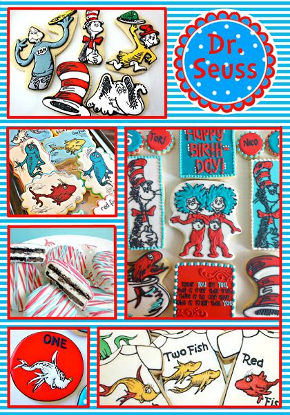 Dr Seuss Party Ideas - Cookies, Favors - A Helicopter Mom