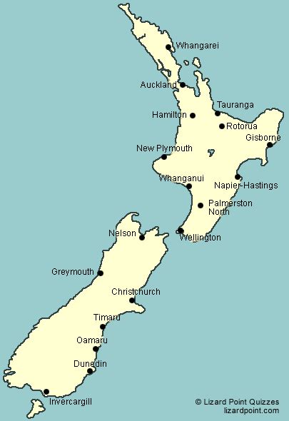 New Zealand Map With Major Cities - Esther Rosabella