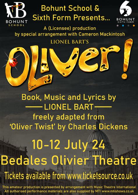 Oliver!: The Musical at Bedales Olivier Theatre event tickets from ...