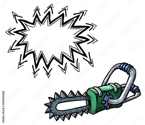 Cartoon image of chainsaw. An artistic freehand picture. Stock Vector ...