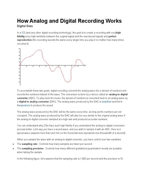 How Analog and Digital Recording Works | PDF | Analog To Digital ...