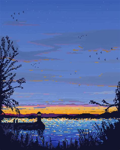 Sunset in Trondheim : PixelArt | Pixel art tutorial, Pixel art, Pix art