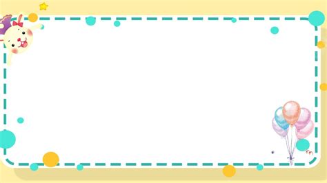 Poster Border Frame Minimalistic Cute Cartoon Powerpoint Background For ...