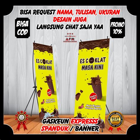 Jual Spanduk Banner Es Coklat Berdiri Viral Kekinian Banner X Banner