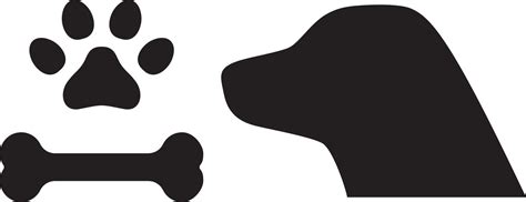 Dog, bone and paw silhouette 4791334 Vector Art at Vecteezy