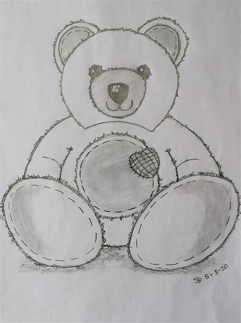 Easy Teddy Bear Drawing Pencil - kanariyareon