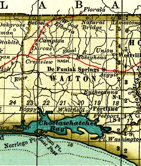 Map Of Walton County Florida 1897 Map Of Florida Walton County Map ...