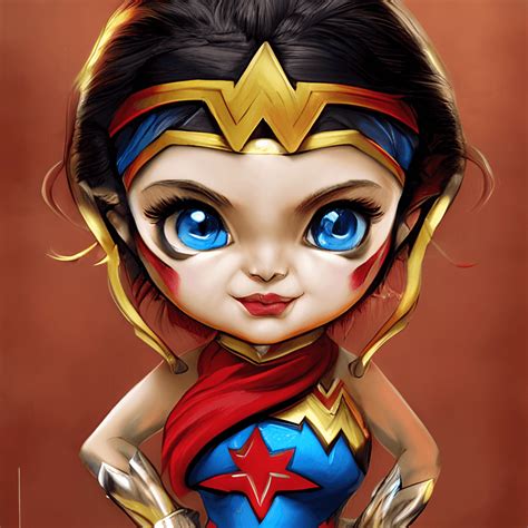 Cute Adorable Super Hero Baby Wonder Woman Symmetrical Hyper Detailed ...