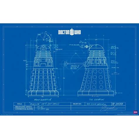 Dalek Blueprints Domestic Poster | Dalek, Blueprints, Doctor who dalek