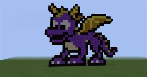 Spyro the Dragon Pixel Art Minecraft Project