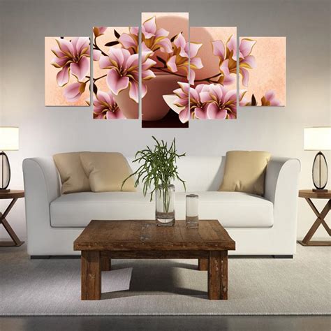 Flower 65 – Nature 5 Panel Canvas Art Wall Decor – Canvas Storm