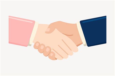 Handshake, business, cute cartoon illustration | Free Photo ...