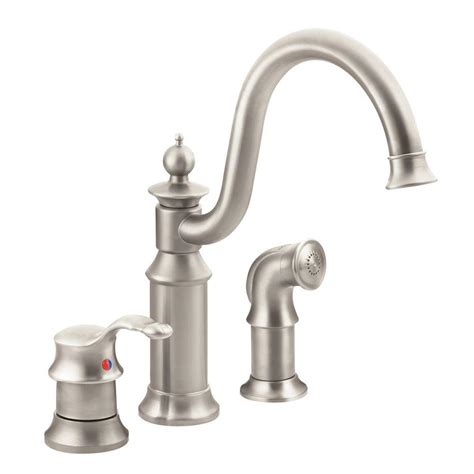 MOEN Waterhill High-Arc Single-Handle Standard Kitchen Faucet with Side ...