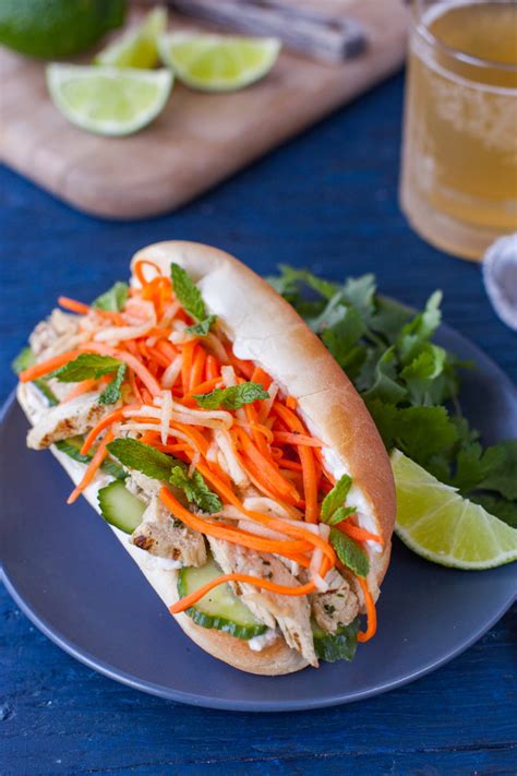 Vietnamese Sandwich Recipe with Grilled Chicken (Banh Mi) - Eating Richly