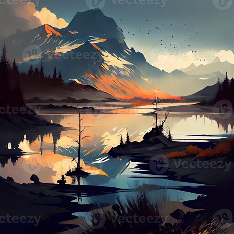 Landscape Art - Ai Generated 22416530 Stock Photo at Vecteezy