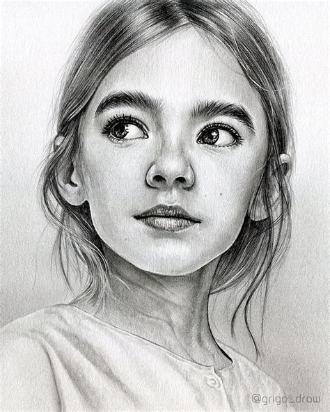 Realistic Black and White Portrait Drawings