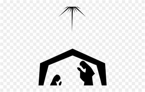 Birth Clipart Silhouette Jesus - Jesus In A Manger Silhouette - Png ...