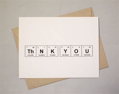 Thank You Chemistry Card Set Periodic Table by theBirdandtheBeard