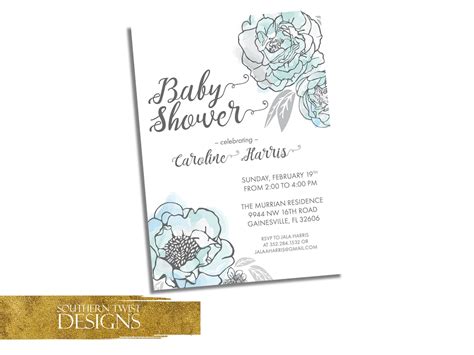 Floral Baby Shower Invitation Floral Baby Shower Invitation - Etsy