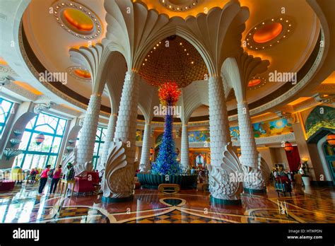 Entrance Hall. Atlantis, The Palm Hotel. Palm Jumeirah. Dubai city ...