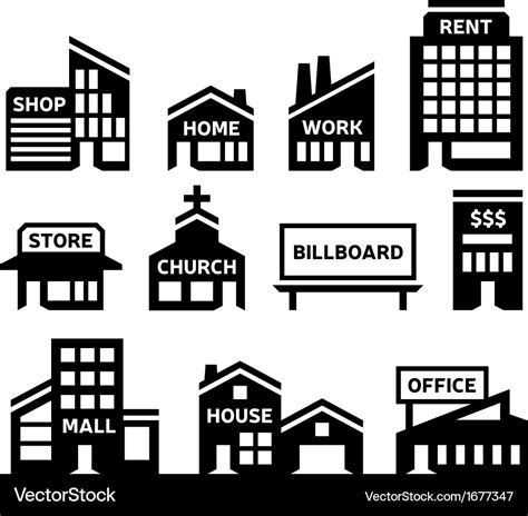 Building symbols Royalty Free Vector Image - VectorStock