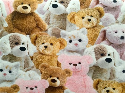 SALE - Sweet Teddy Bear Fabric Plush Toys Cats Bears Dogs - Stretch ...