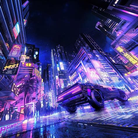 HD wallpaper: cyberpunk, neon, night, car | Wallpaper Flare