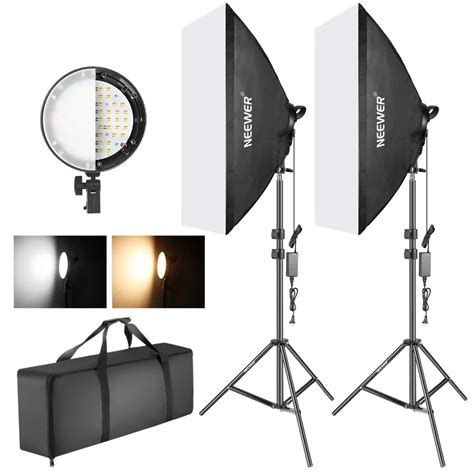 Neewer Photography Bi color Dimmable LED Softbox Lighting Kit:20x27 ...