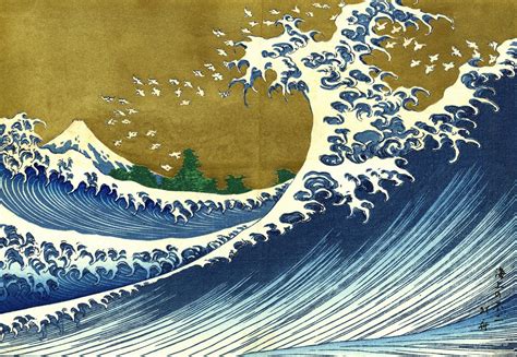 Vintage Ephemera: Japanese Woodblock Print, Big Wave, C. 1830's