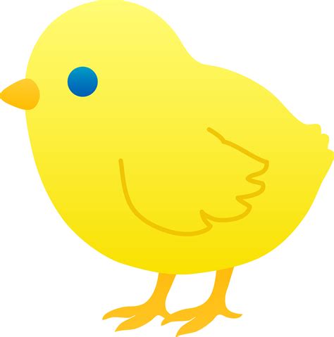 Cute Yellow Baby Chick - Free Clip Art