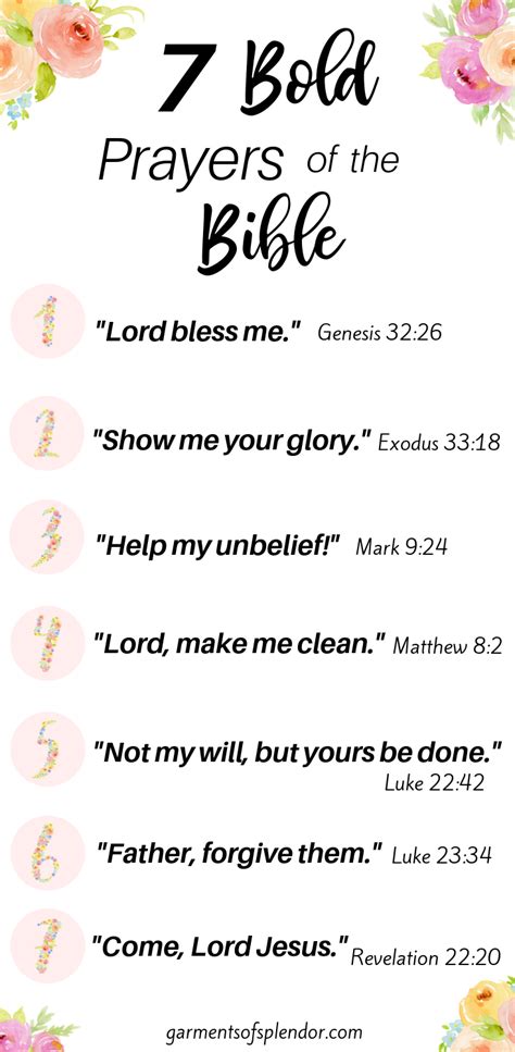 7 Bold prayers of the Bible list pin