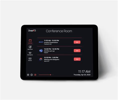 Zoapi Room Controller Tablet with Multi-Video Conferencing