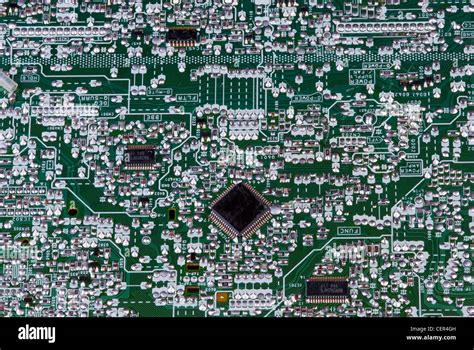 circuit board with chips and capacitors Stock Photo - Alamy