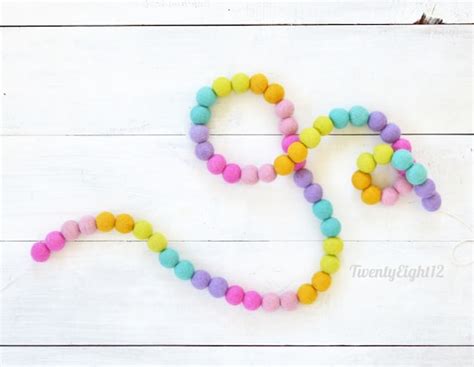 Rainbow Felt Ball Garland Felt Ball Garland Rainbow Decor - Etsy