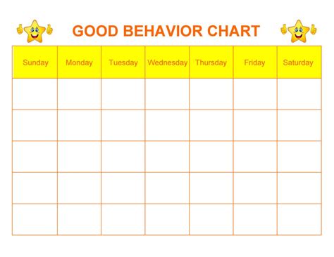 Free Printable Behavior Chart Template - PrintableBehaviorChart.com