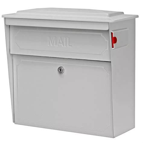 Mail Boss White Townhouse Wall Mount Locking Mailbox | The Home Depot ...