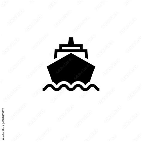 Cruise ship front black icon. Clipart image isolated on white ...