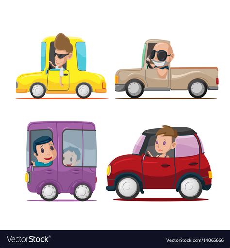 Cars Driver Cartoon Collection Set Royalty Free Vector Image | Hot Sex Picture