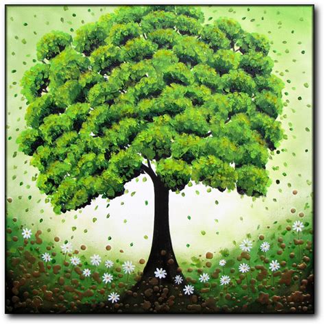 Green Tree Painting at PaintingValley.com | Explore collection of Green ...