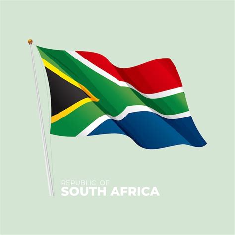 Premium Vector | South africa national flag waving at the flagpole ...