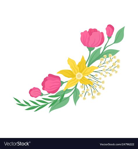 Spring flowers on white background floral concept Vector Image