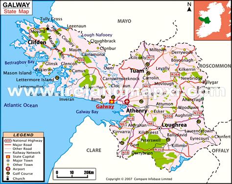 Map of Co. Galway | Map, State map, Galway